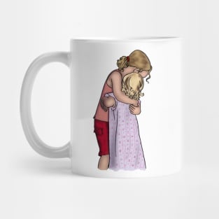 Two young girls hugging Mug